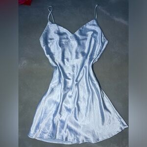 Light blue Princess Polly silk slip on mini dress